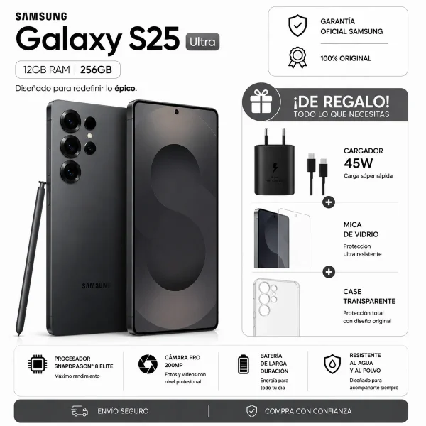 SAMSUNG S25 ULTRA 256GB + PACK ACCESORIOS.