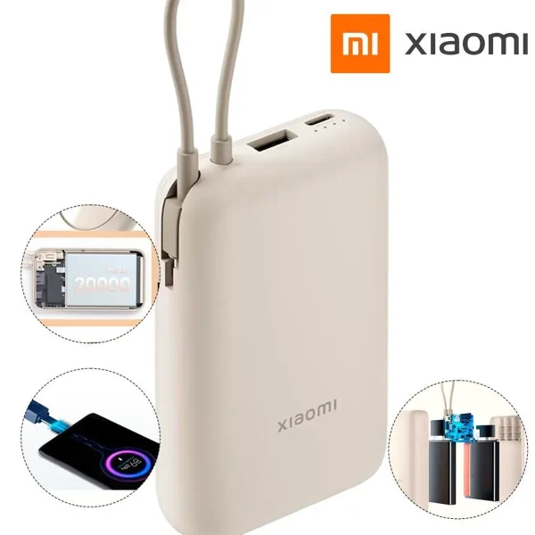 Xiaomi Power Bank 20000mAh 33W con Cable Integrado Beige