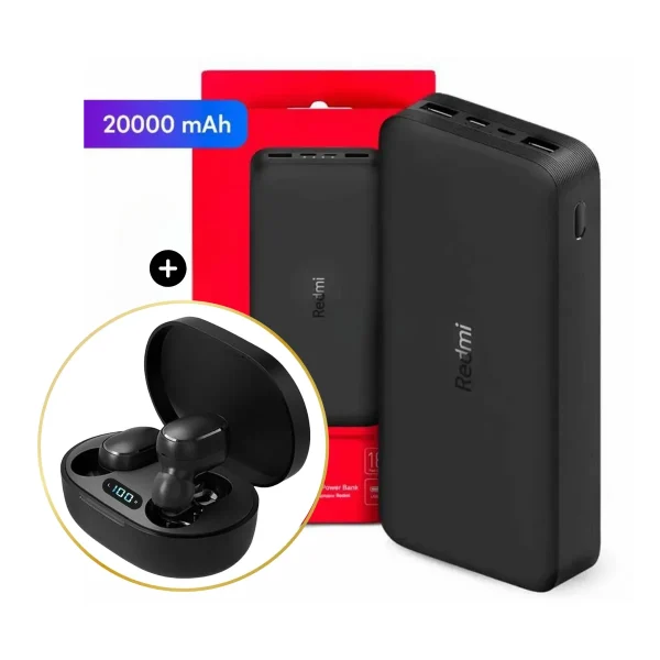Powerbank Xiaomi 20000mAh 18W + Audifonos Inalambricos TWS